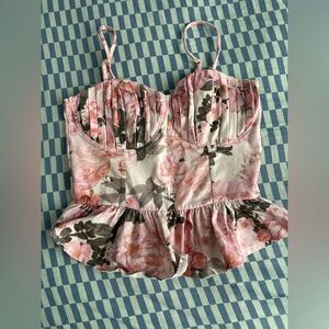 Express M  Pink floral Top